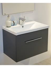 Vanore Antracite Slimline 50cm Wall Hung Vanity Unit Wall Hung Vanity Slimline Vanity Unit Vanity Units