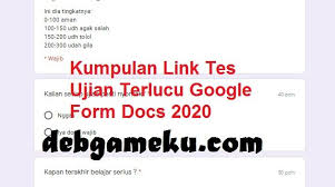 Level bakteria di dalam mulut lebih rendah dari pada yang bisa kamu dapatkan dari karnivora dia menambahkan, komodo sebenarnya sangat bersih. Kumpulan Link Tes Ujian Terlucu Google Form Docs 2020 Debgameku