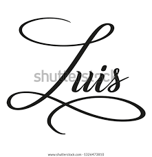 Luis Calligraphic Spelling Name Copperplate Style Vector De Stock Libre De Regalias 1326473810