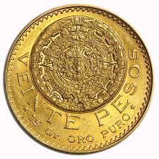 Vintage 1959 estados unidos mexicanos un peso coin. 1917 Mexico 20 Pesos Gold Coin