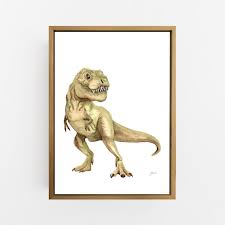 Maximus Tyrannosaurus T Rex Dinosaur Wall Art Print By Pick A Pear Canvas Wall Art