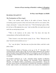 Maybe you would like to learn more about one of these? Pdf Sermon At Prayer Meeting At Mandela S Residence In Houghton Mary Anne Plaatjies Van Huffel Academia Edu