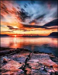 The Midnight Sun Near By Harstad Norway There You Can See The Midnight Sun 24 7 For About 2 Months In The S Harstad Beautiful Places Beautiful Landscapes
