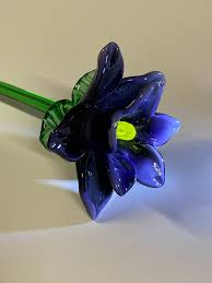 Handmade Glass Flower- One-of-a kind, Violet Tiger Lily