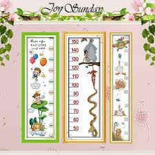 Height Chart Table Counted Cross Stitch 11ct 14ct Cross Stitch Set Wholesale Diy Artoon Cross Stitch Kit Embroidery Needlework