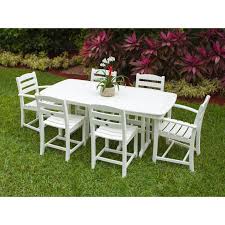 Home depot has a wide selection of quality furniture from hampton bay and home decorators collection. Polywood La Casa Cafe White 7 Piece Plastic Outdoor Patio Dining Set Best Outdoor Furniture Outdoor Decor Small Outdoor Spaces