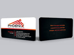 Start with a design, customize, print. Modern Professional Roofing Business Card Design For Phoenix Roofing Solutions By Hardcore Design Design 3675910