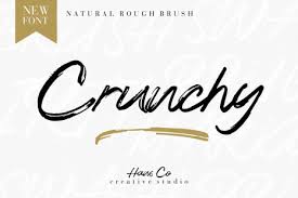 Calligraphy handwriting logo modern urban vintage view all styled fonts. Crunchy Font In Fonts On Yellow Images Creative Store