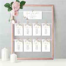 Pink Wedding Table Seating Chart Cards Wedding Diy Guest List Etsy Wedding Table Seating Chart Wedding Seating Cards Wedding Table Seating