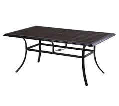 Black metal rectangle outdoor dining table. Backyard Creations Vanderbuilt Rectangular Dining Patio Table At Menards