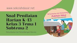 Maybe you would like to learn more about one of these? Soal Penilaian Harian K 13 Kelas 3 Tema 1 Subtema 2 Sekolahdasar Net