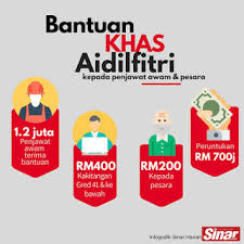 Menteri besar, datuk seri ahmad faizal azumu ketika mengumumkan perkara itu berkata, bayaran berkenaan melibatkan bantuan khas kewangan kepada penjawat awam sebanyak satu bulan gaji atau minimum rm2,000. Inspirasiku Bantuan Khas Raya 2018 Penjawat Awam Rm400 Pesara Kerajaan Rm200