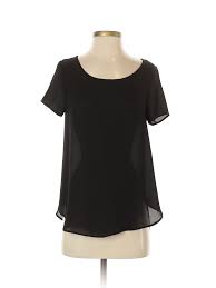 details about gabriella rocha women black short sleeve blouse s