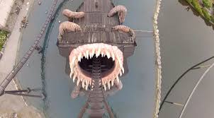 Video showing the famous german wooden roller coaster colossos in summer. Krake Roller Coaster Pov B M Dive Machine Heide Park Germany Roller Coaster Theme Park Roller