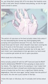 What message do you think Anno was trying to send with shinjis cum  patterns? : revangelionmemes