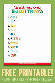 Did you know that each nation. Printable Emoji Christmas Songs Game Happiness Is Homemade