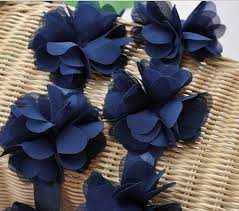 Navy Blue Chiffon Flower Lace Trim For Wedding Sash By Lacetime 5 99 Dark Blue Flowers Chiffon Flowers Diy Fabric Crafts