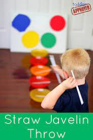 Kid Bloggers Go Olympics Straw Javelin Throw Toddler Approved Olympic Games For Kids Olympics Activities Javelin Throw