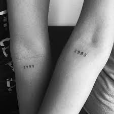 Birth Year Tattoo Designs For Men Matching Birth Dates Tattoo For Sisters By Jeremy Capella Numberletter Words Matching Couple Tattoos Matching Sister Tattoos Cute Couple Tattoos