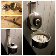 Why buy an ashtray when you can make your own? Diy Wallmounted Outdoor Ashtray Outdoor Ashtray Diy Outdoor Diy Patio