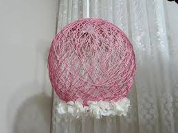 Balon Ve Ipten Sik Avize Yapimi Balondan Abajur Yapimi Diyproject Homedecor Youtube Balon Avize Abajur Cocuklar Icin Sanat