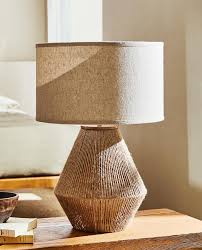 lamp with jute base lamp living room lighting lamp shade