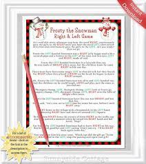 Right And Left Frosty The Snowman Game With Buffalo Checks Etsy Snowman Games White Elephant Game Frosty The Snowmen
