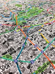 Berlin ist eine weitläufige stadt mit sehr verschiedenen stadträumen, die dicht beieinander ganz ein stadtplan offenbart auch den berlinern ausflugsmöglichkeiten oder alternative routen und offeriert. Hand Drawn Map Of Berlin Hande Zeichnen Illustrierte Karten Stadtplan Berlin
