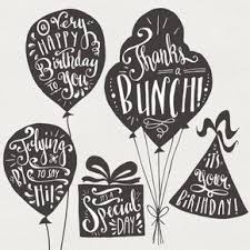 Birthday Balloons Clipart Black And White 