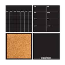 Wallpops Dry Erase 4 Piece Calendar Weekly Planner Notes Board Cork Board Set In Black Cork Board Dry Erase Calendar Organization