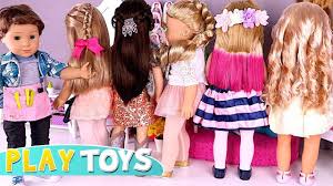 Baby doll hairstyles with short hair. Ag Dolls Hairstyling In The Beauty Salon Play Toys Diy Ideas Youtube