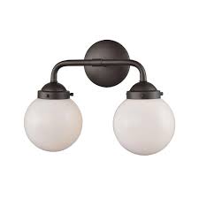 Buy bathroom sconce wall lights and get the best deals at the lowest prices on ebay! Thomas Lighting Beckett Bathroom Vanity Light 2 Light 16 5 In Oil Rubbed Bronze Cn120211 Rona