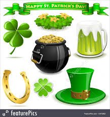 Patrick's day is a holiday known for parades, shamrocks and all things irish. Saint Patrick S Day Symbols Illustration