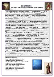 King Arthur Worksheet Free Esl Printable Worksheets Made By Teachers King Arthur Reading Comprehension English Reading