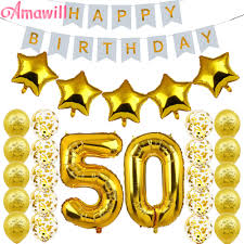 These are just a few ideas of inexpensive ways to make for a great party with some fun 50th birthday party decorations. Amawill 50th Birthday Party Decoration Adults Set Gold 50 Confetti Latex Balloon Happy Birthday Banner Men Women Favors 75d Supply Kit Supplies Party Aliexpress