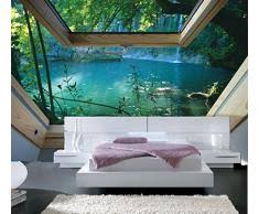 Les papiers peints 3d stéréoscopiques qui montrent la côte d'azur, les chaises. Papier Peint Trompe L Oeil Acheter Papiers Peints Trompe L Oeil En Ligne Sur Livingo