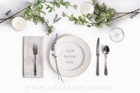 Download Styled Stock Photography Dinner Plate Mockup For Menu Card Etsy Stationery Mockup Menu Mockup Wedding Menu Cards
