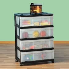 Usm haller lowboard schrank regal büro tv schwarz mit rollen perforiertem blech. Ordnungswagen Mit 4 Xxl Transparenten Schubladen W 43221 Schubladen Regalsysteme Regal