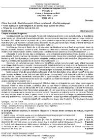 Subiecte Simulare Bac 2018 Subiectele Si Baremul De La Simularea La Limba Si Literatura Romana Sustinuta De Elevii De Clasele A Xi A Si A Xii A Hotnews Mobile