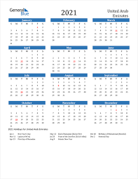 Free Printable Calendar In Pdf Word And Excel United Arab Emirates