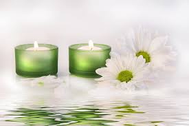 Maybe you would like to learn more about one of these? Hd Wallpaper Two Green Votive Candles Water Flowers White Chrysanthemums Wallpaper Flare
