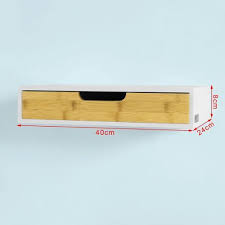Sobuy Frg92 Wn Etagere Murale Avec Tiroir En Bois Et Bambou Armoire A Cles Porte Cles Meuble D Entree De Ra Armoire A Cles Etagere Murale Tiroir Tiroir Bois