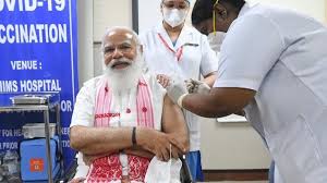 Prime minister narendra modi's aunt narmadaben modi who was undergoing treatment for coronavirus infection died at the civil hospital. Pm Narendra Modi Gets Covid Jab As India Scales Up Vaccination Bbc News