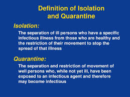 Definition Of Isolation And Quarantine L Public Health Notes