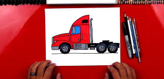 Draw a truck pencil used How To Draw A Semi Truck Drawing For Kids Art For Kids Hub Art For Kids
