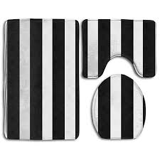 Would buy again its super plush the white part is slightly. Buy Black White Striped 3 Piece Bathroom Rugs Set Bath Rug Contour Mat Toilet Lid Cover By Felix Honey On Dot Bo