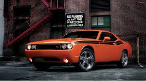 Orange 2014 Dodge Challenger Rt Classic Side Pose Wallpaper