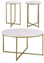 Manor Park 3 Piece Mid Century Modern Coffee Table Set Marble Gold Walmart Com In 2020 Gold Accents Living Room Mid Century Modern Coffee Table Coffee Table