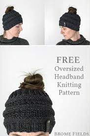 Free Whimsical Delights Oversized Headband Knitting Pattern Knit Headband Pattern Ponytail Hat Knitting Pattern Knitting Patterns Free Hats