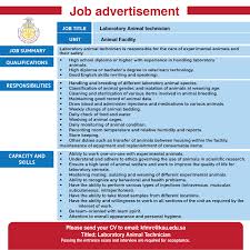 We encourage you to explore the work with cancer council. King Fahd Medical Research Center Job Vacancy As Laboratory Animal Technicians